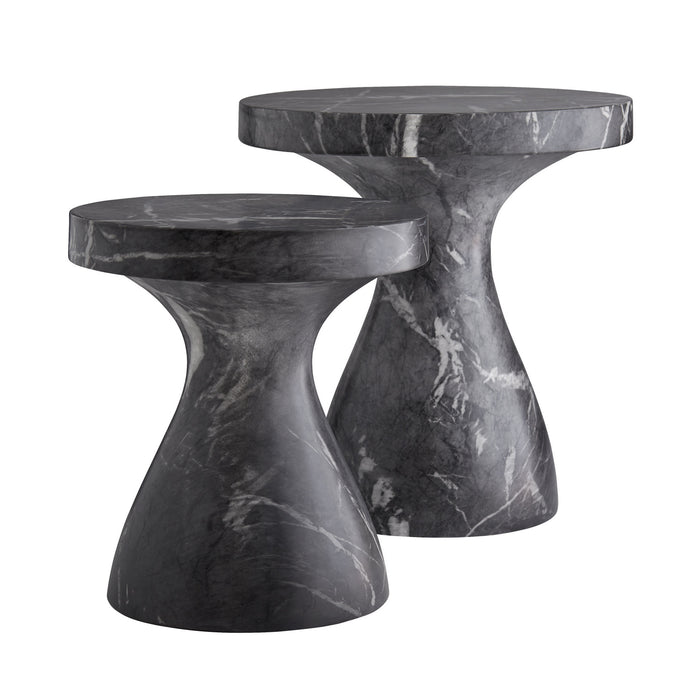 Arteriors 5584 Accent Table, Black Faux Marble