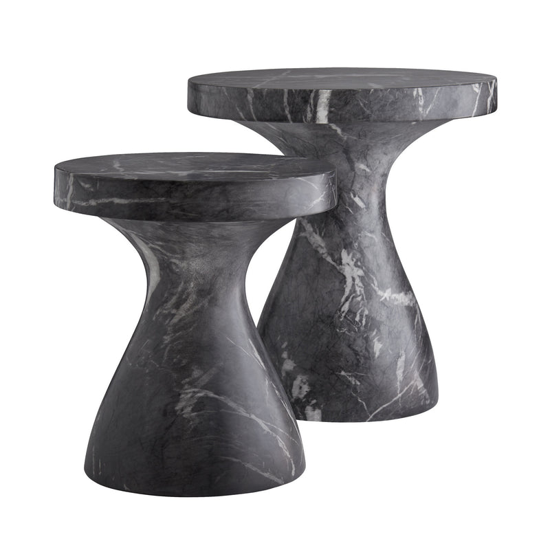Arteriors 5586 Accent Table, Black Faux Marble