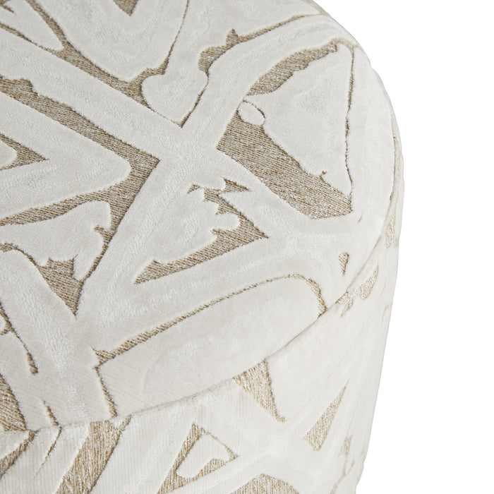 Arteriors 8139 Ottoman, Swiss Coffee