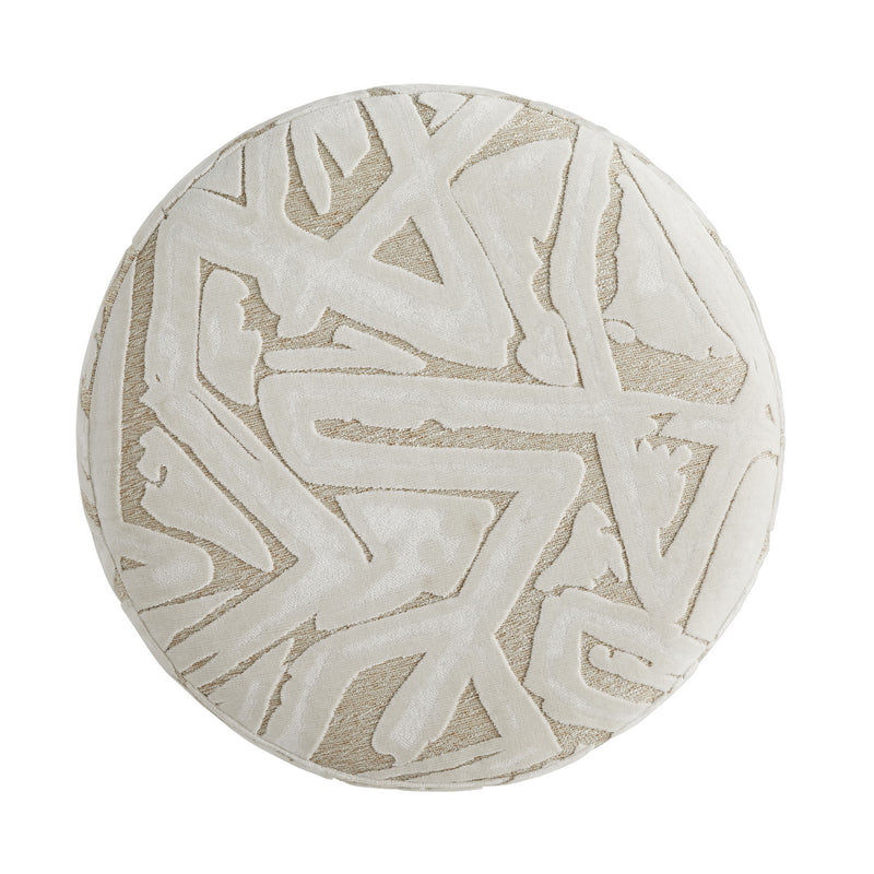 Arteriors 8139 Ottoman, Swiss Coffee