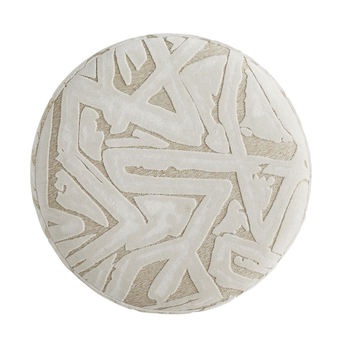 Arteriors 8139 Ottoman, Swiss Coffee