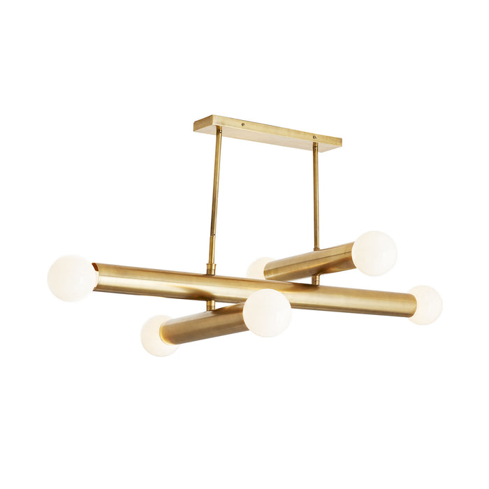Arteriors 44936 Six Light Chandelier, Antique Brass