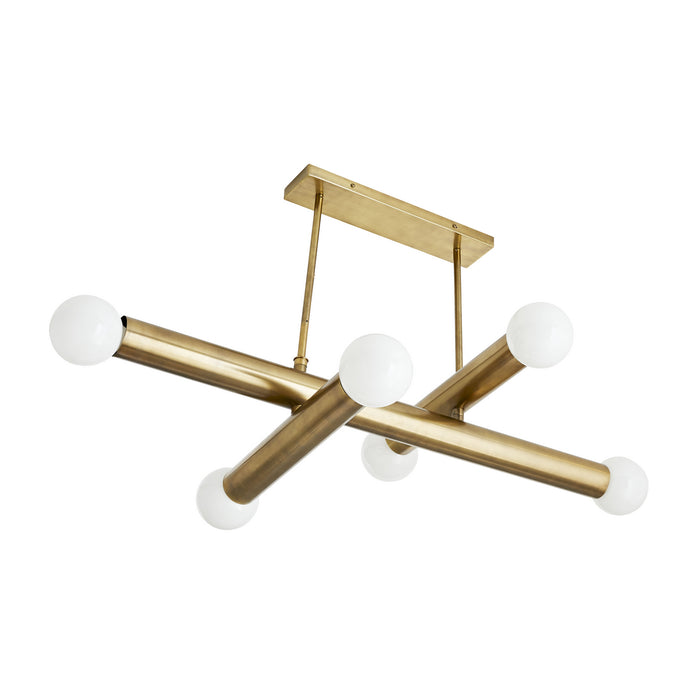 Arteriors 44936 Six Light Chandelier, Antique Brass