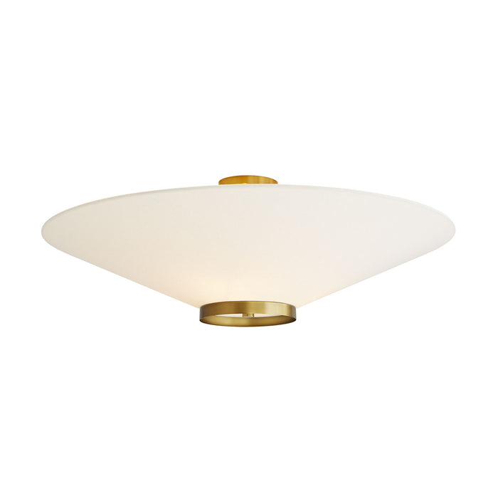 Arteriors 49381 Three Light Flush Mount, Antique Brass