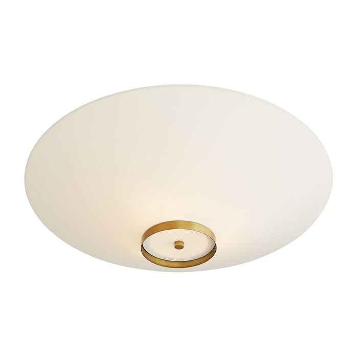 Arteriors 49381 Three Light Flush Mount, Antique Brass