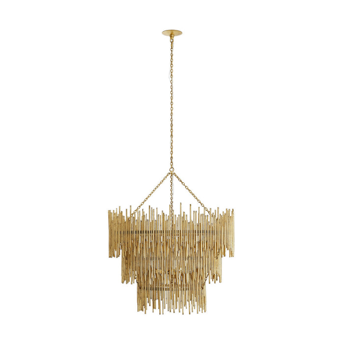 Arteriors 84033 12 Light Chandelier, Gold Leaf