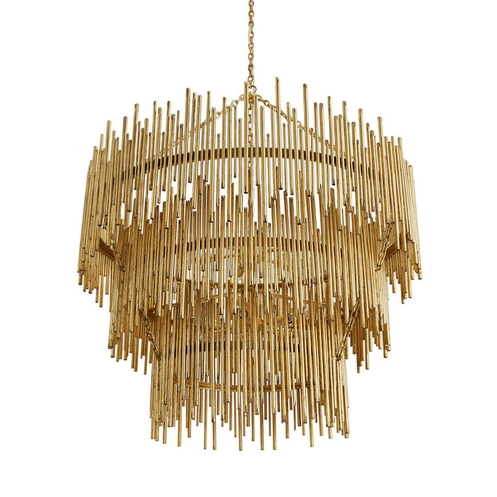 Arteriors 84033 12 Light Chandelier, Gold Leaf