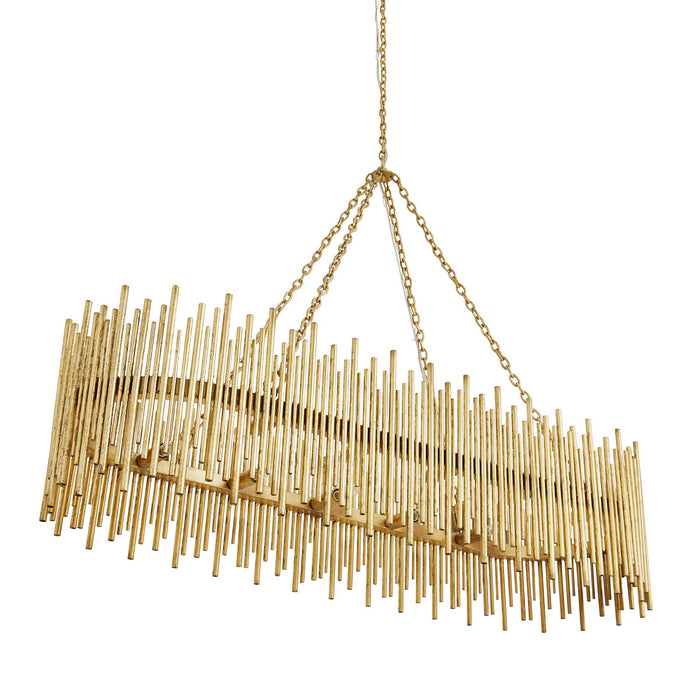 Arteriors 84038 Ten Light Chandelier, Gold Leaf