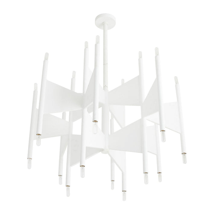 Arteriors 84061 24 Light Chandelier, White Gesso