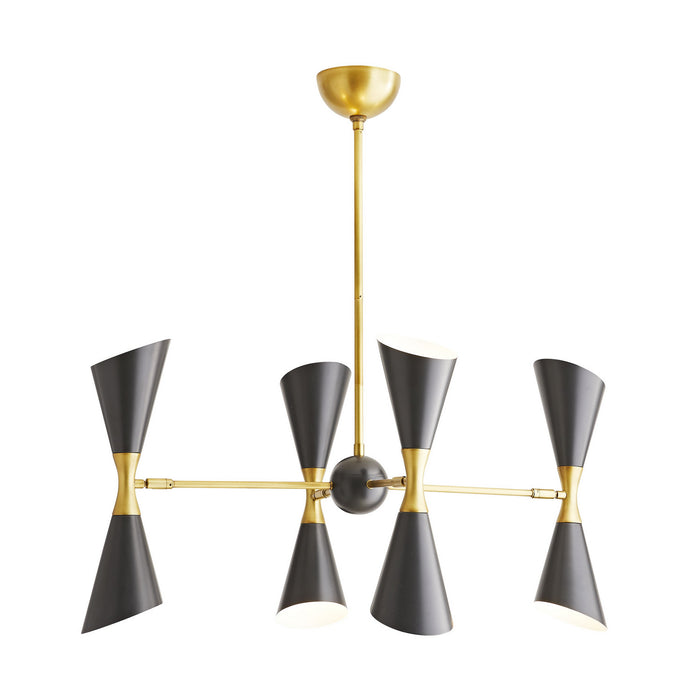 Arteriors 89357 Eight Light Chandelier, Antique Brass