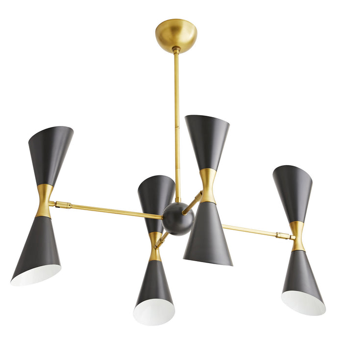 Arteriors 89357 Eight Light Chandelier, Antique Brass