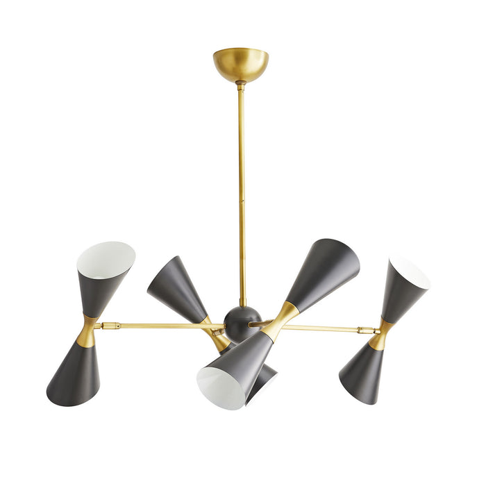 Arteriors 89357 Eight Light Chandelier, Antique Brass