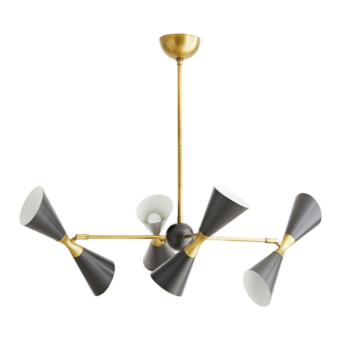 Arteriors 89357 Eight Light Chandelier, Antique Brass