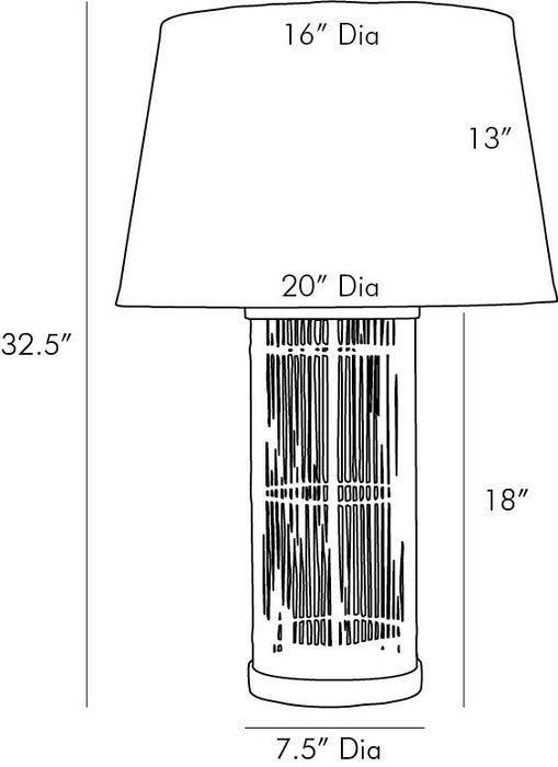Arteriors DW49008-122 One Light Table Lamp, Natural