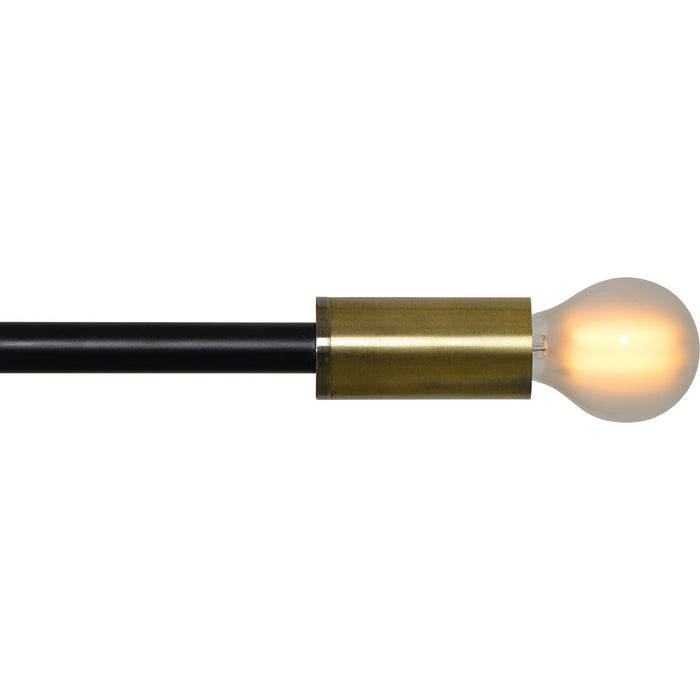 Renwil LPC4255 Four Light Ceiling Fixture, Matte Black, Antique Brass