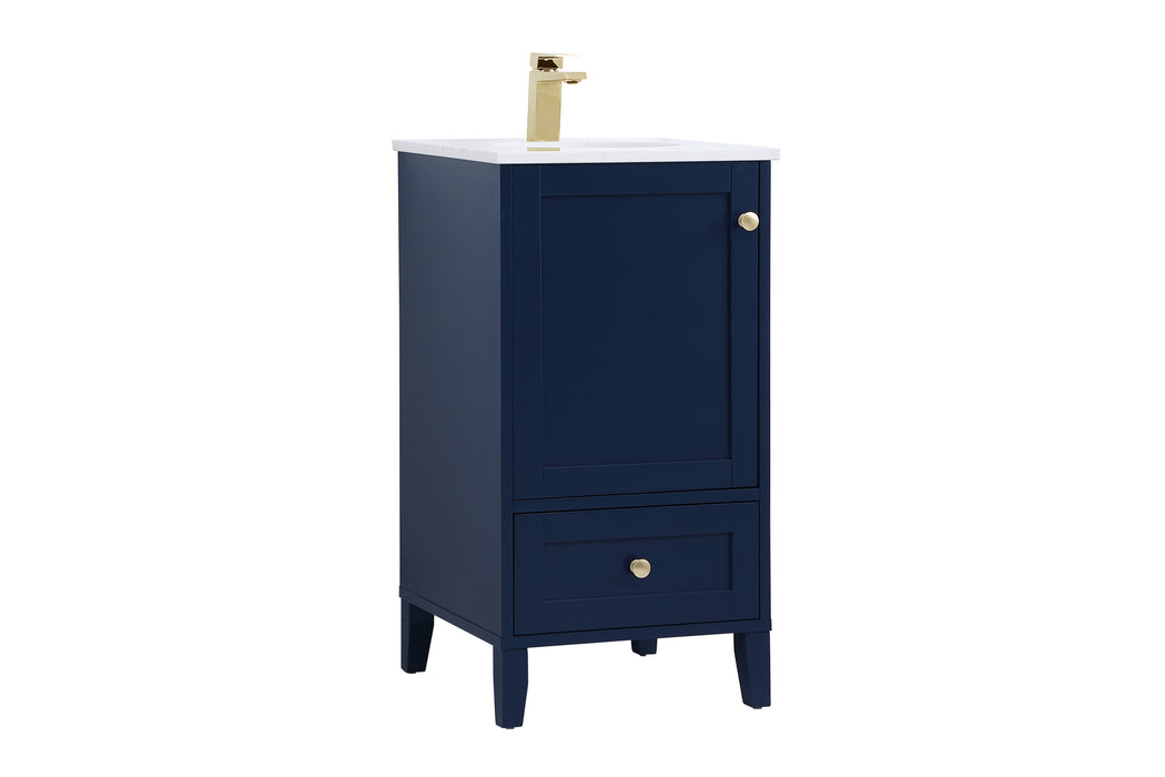 Elegant Lighting VF18018BL Single Bathroom Vanity, Blue