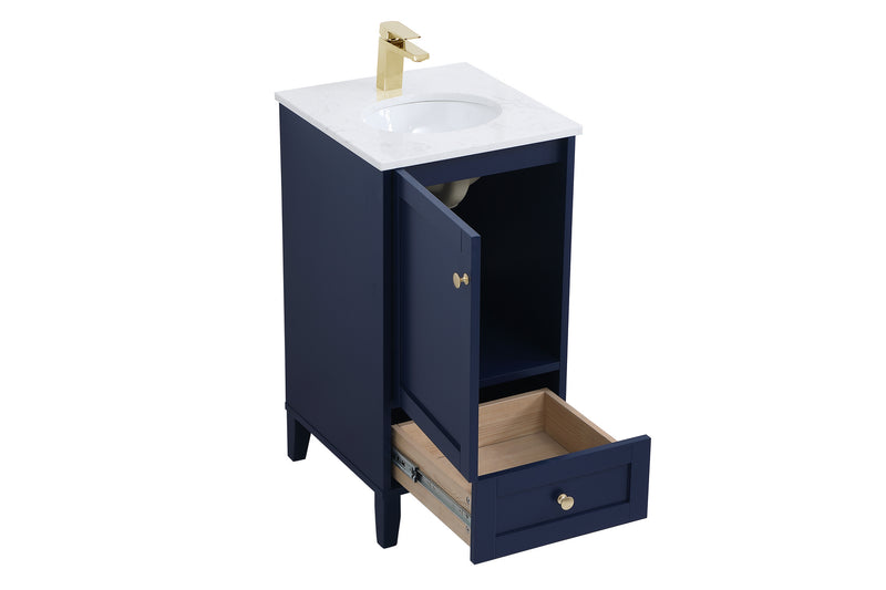 Elegant Lighting VF18018BL Single Bathroom Vanity, Blue