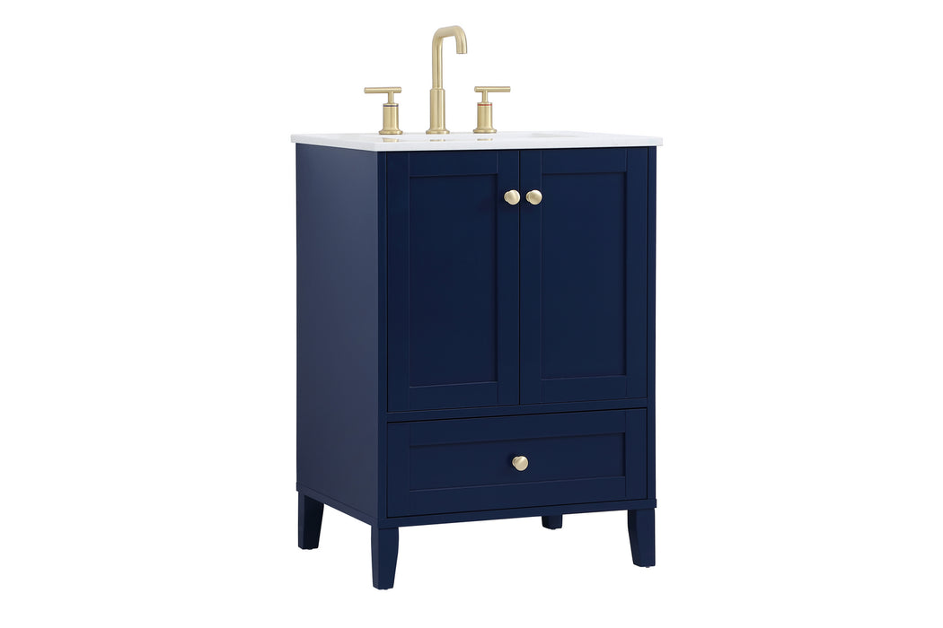 Elegant Lighting VF18024BL Single Bathroom Vanity, Blue