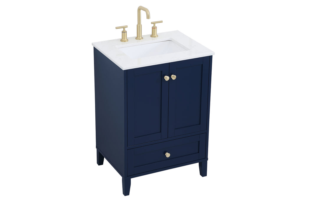 Elegant Lighting VF18024BL Single Bathroom Vanity, Blue
