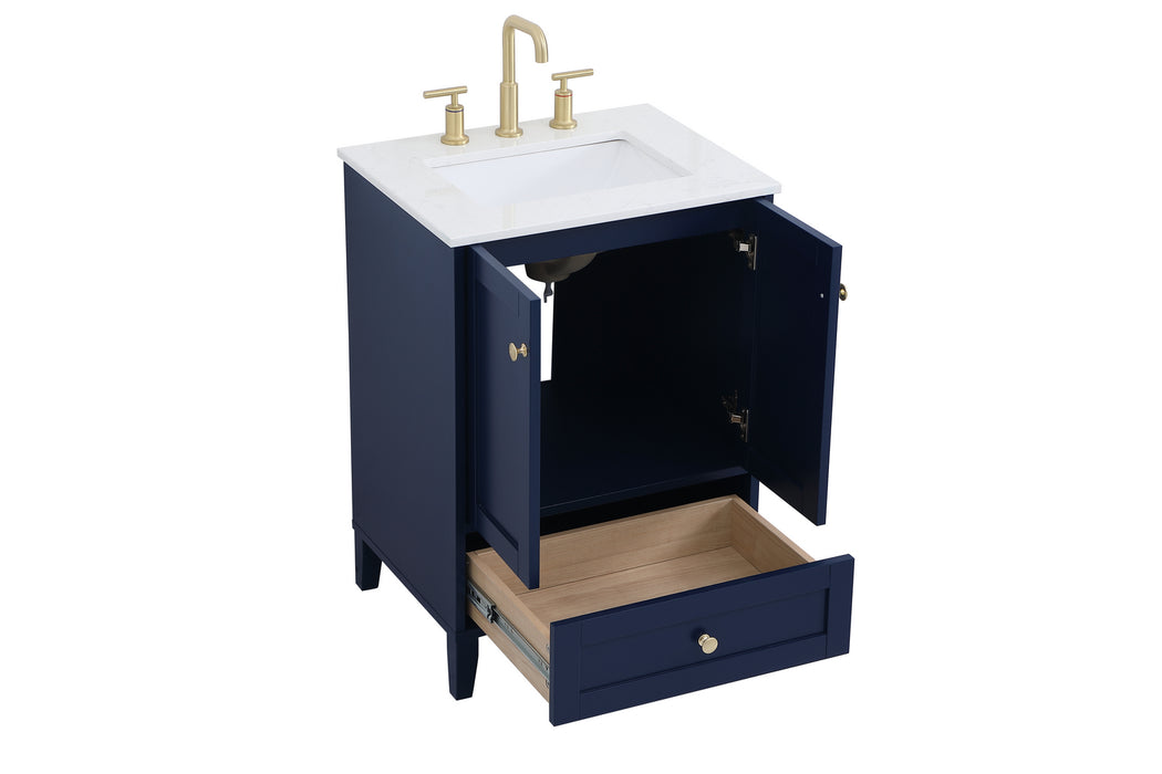 Elegant Lighting VF18024BL Single Bathroom Vanity, Blue