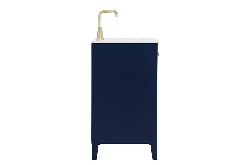 Elegant Lighting VF18024BL Single Bathroom Vanity, Blue