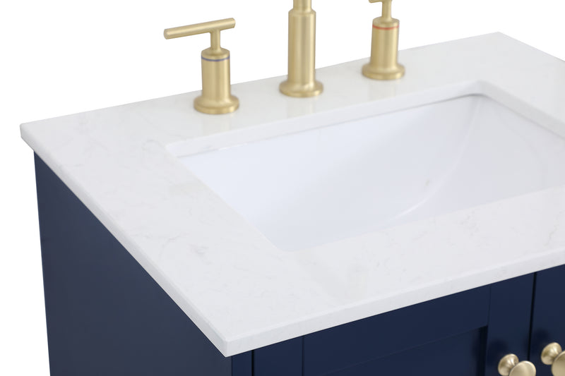Elegant Lighting VF18024BL Single Bathroom Vanity, Blue