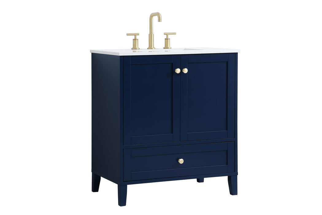 Elegant Lighting VF18030BL Single Bathroom Vanity, Blue