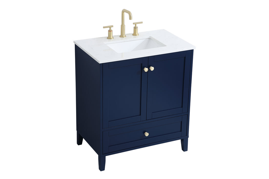 Elegant Lighting VF18030BL Single Bathroom Vanity, Blue