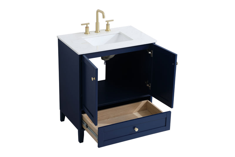 Elegant Lighting VF18030BL Single Bathroom Vanity, Blue