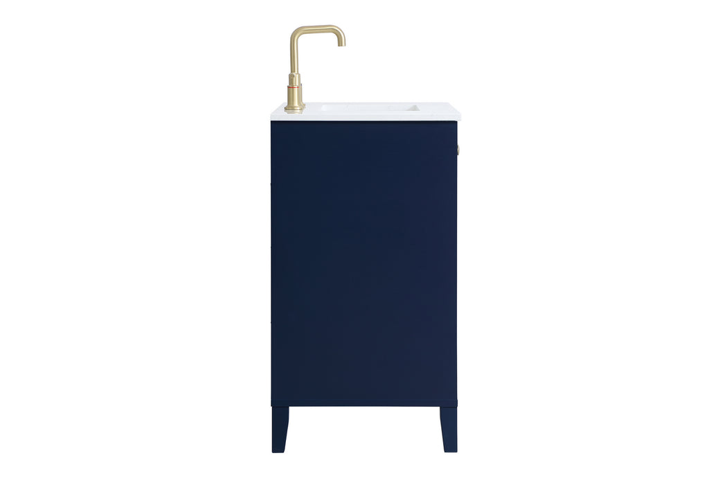 Elegant Lighting VF18030BL Single Bathroom Vanity, Blue