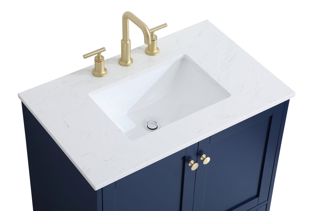 Elegant Lighting VF18030BL Single Bathroom Vanity, Blue