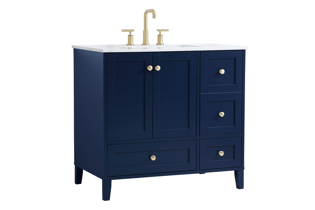 Elegant Lighting VF18036BL Single Bathroom Vanity, Blue