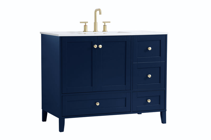 Elegant Lighting VF18042BL Single Bathroom Vanity, Blue