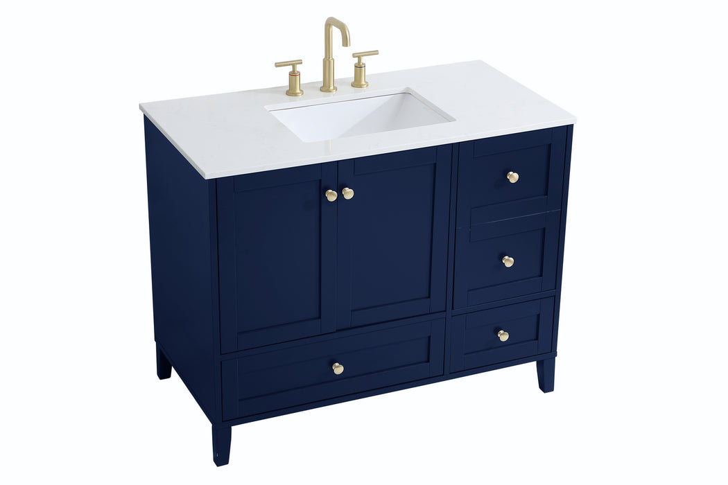 Elegant Lighting VF18042BL Single Bathroom Vanity, Blue