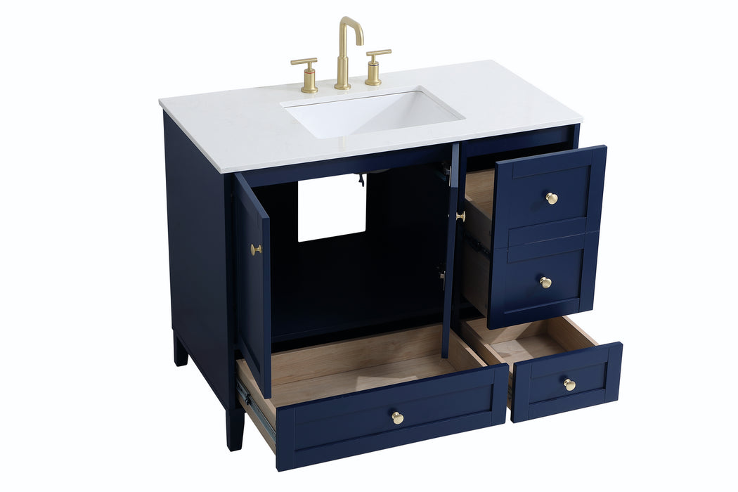 Elegant Lighting VF18042BL Single Bathroom Vanity, Blue