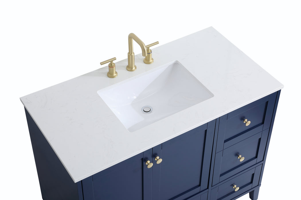 Elegant Lighting VF18042BL Single Bathroom Vanity, Blue