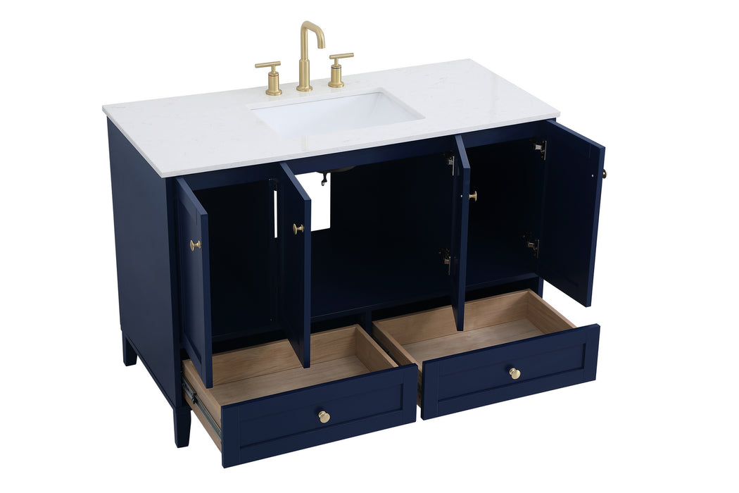 Elegant Lighting VF18048BL Single Bathroom Vanity, Blue