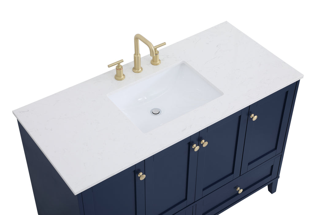 Elegant Lighting VF18048BL Single Bathroom Vanity, Blue