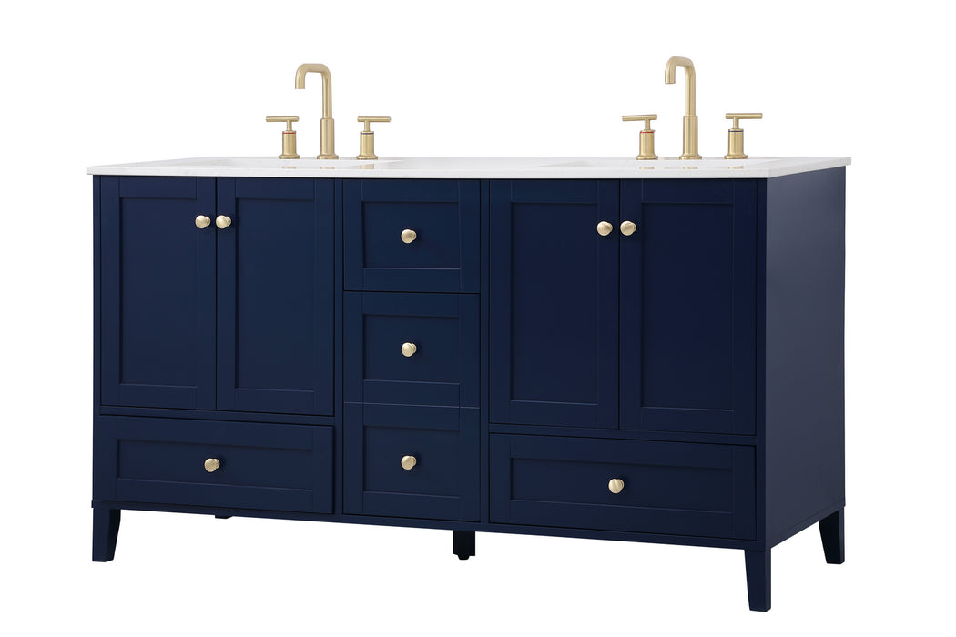 Elegant Lighting VF18060DBL Double Bathroom Vanity, Blue