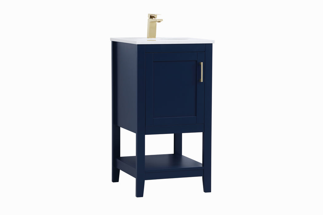 Elegant Lighting VF16018BL Single Bathroom Vanity, Blue