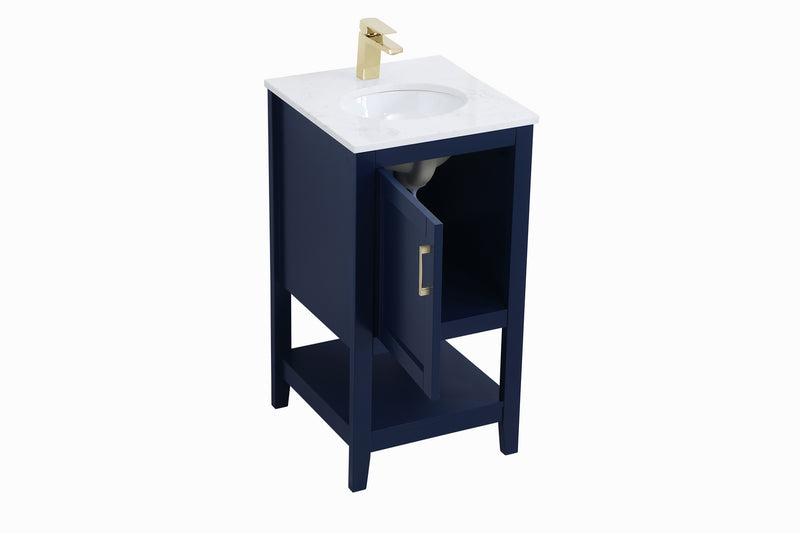 Elegant Lighting VF16018BL Single Bathroom Vanity, Blue