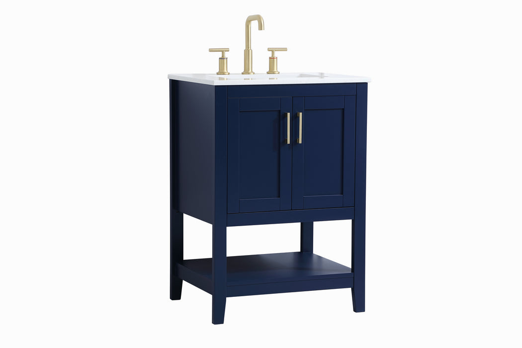 Elegant Lighting VF16024BL Single Bathroom Vanity, Blue