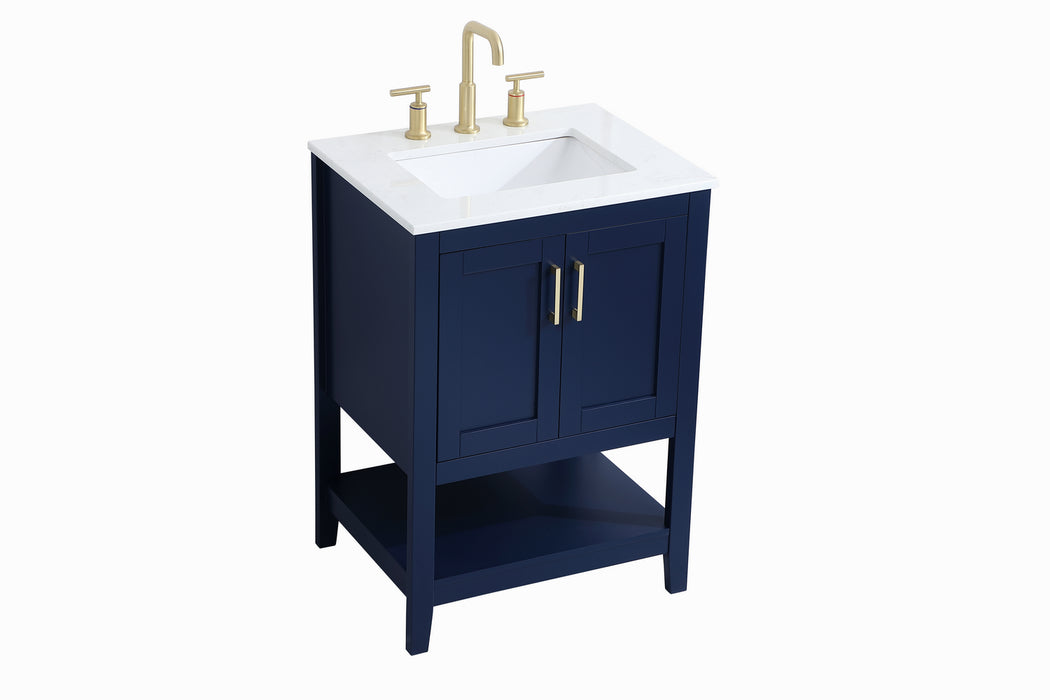 Elegant Lighting VF16024BL Single Bathroom Vanity, Blue