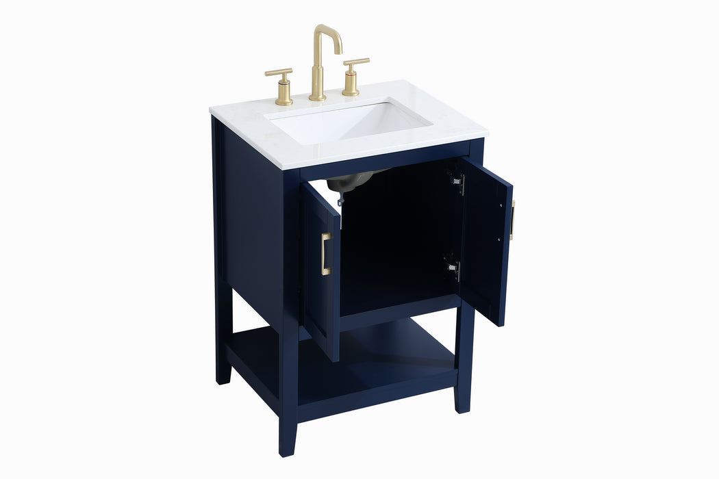 Elegant Lighting VF16024BL Single Bathroom Vanity, Blue