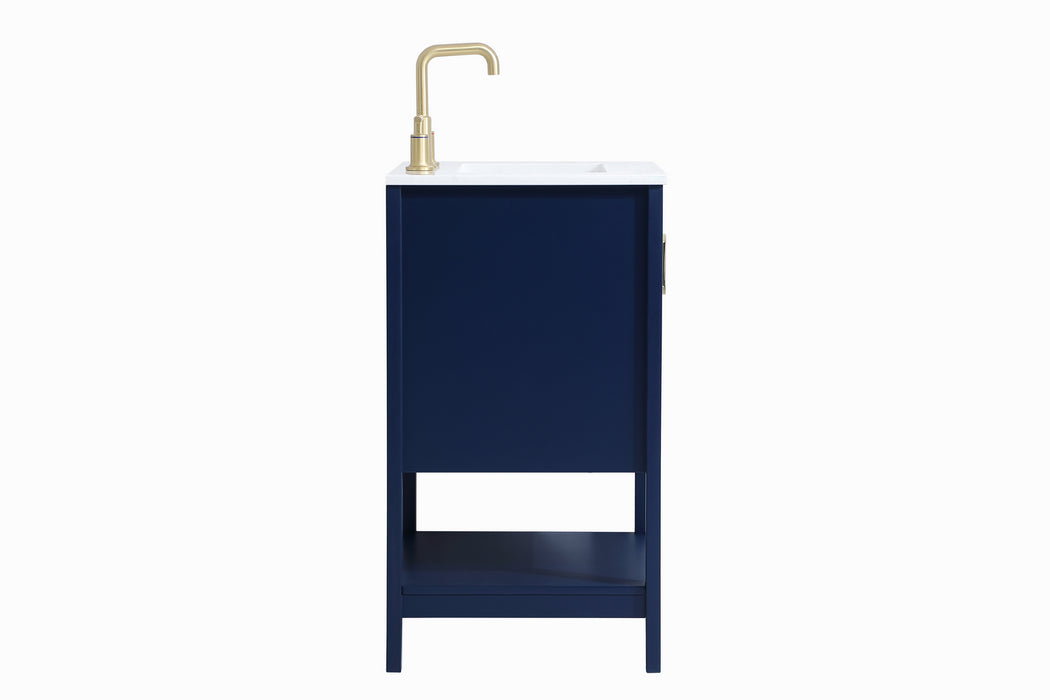 Elegant Lighting VF16024BL Single Bathroom Vanity, Blue
