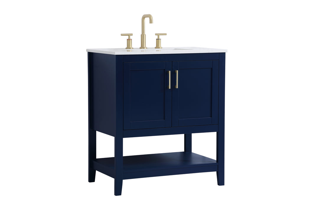 Elegant Lighting VF16030BL Single Bathroom Vanity, Blue