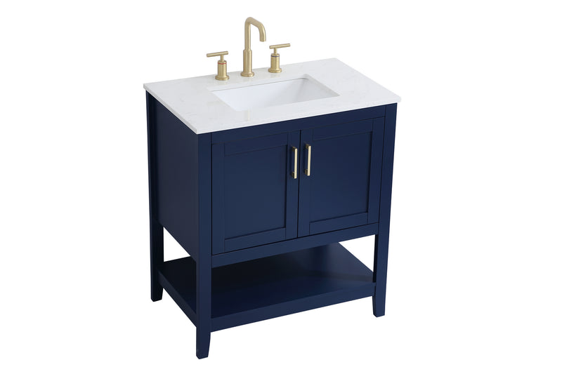 Elegant Lighting VF16030BL Single Bathroom Vanity, Blue