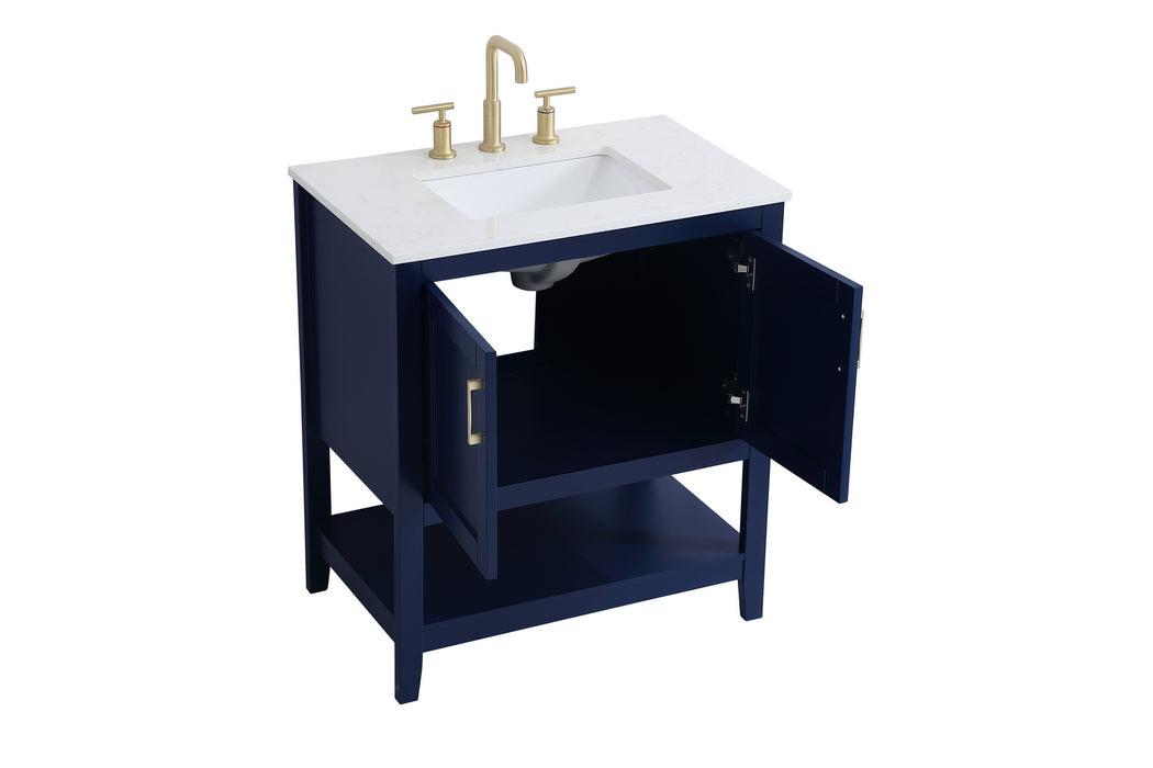 Elegant Lighting VF16030BL Single Bathroom Vanity, Blue