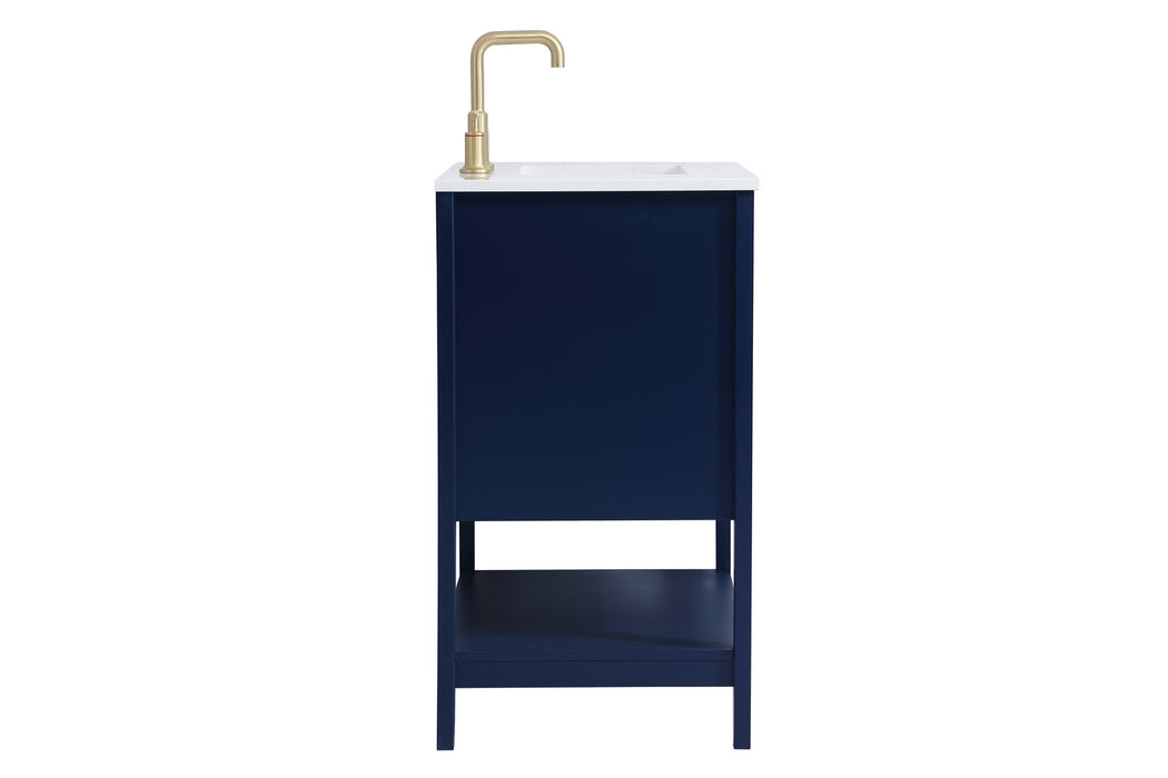 Elegant Lighting VF16030BL Single Bathroom Vanity, Blue