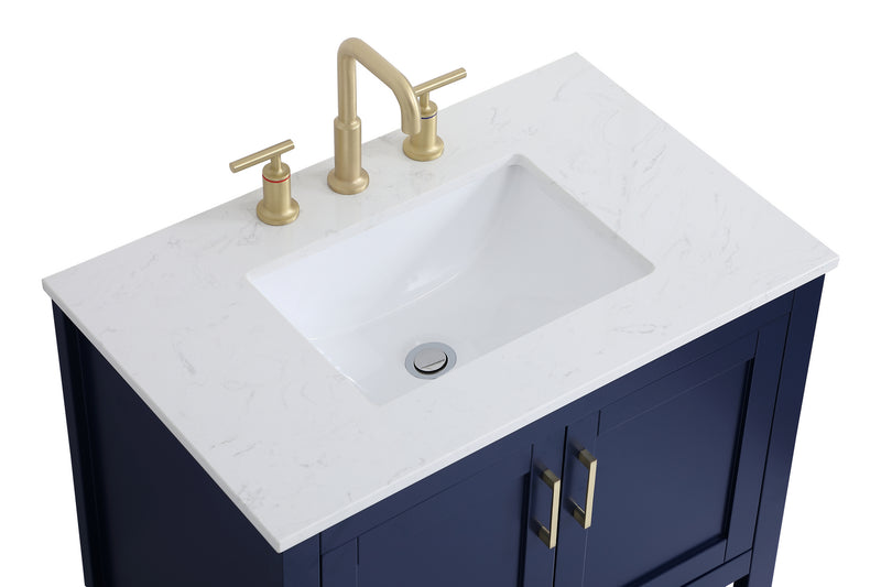 Elegant Lighting VF16030BL Single Bathroom Vanity, Blue